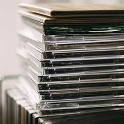 CDs stacked on top of each other