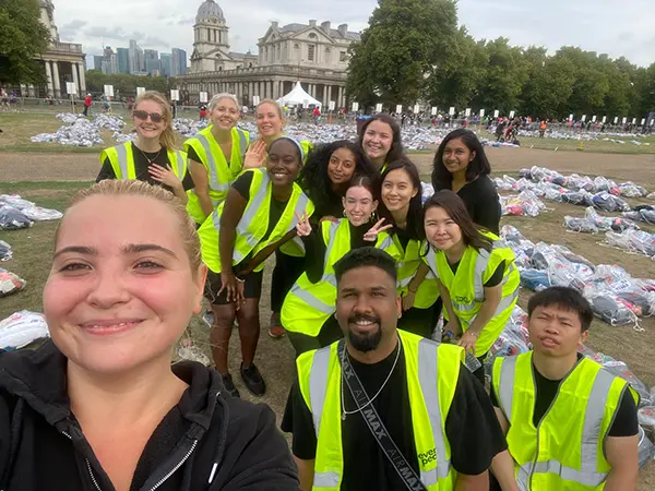 me and my colleagues at the end of the Big Half Marathon in Greenwich Park