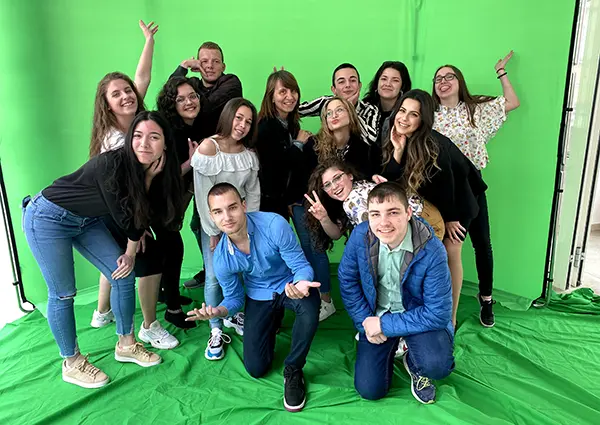 me, all actors and our teacher after we finished the graduates film